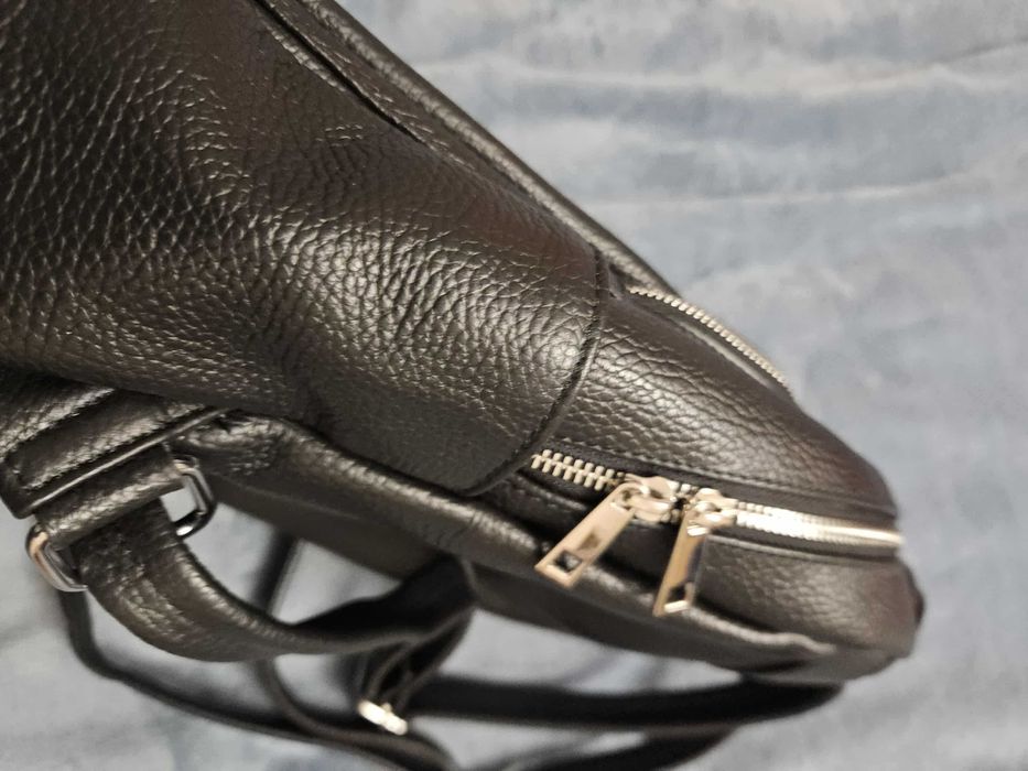 Дамска чанта от естествена кожа VERA Cerelina Италианска Раница, черна