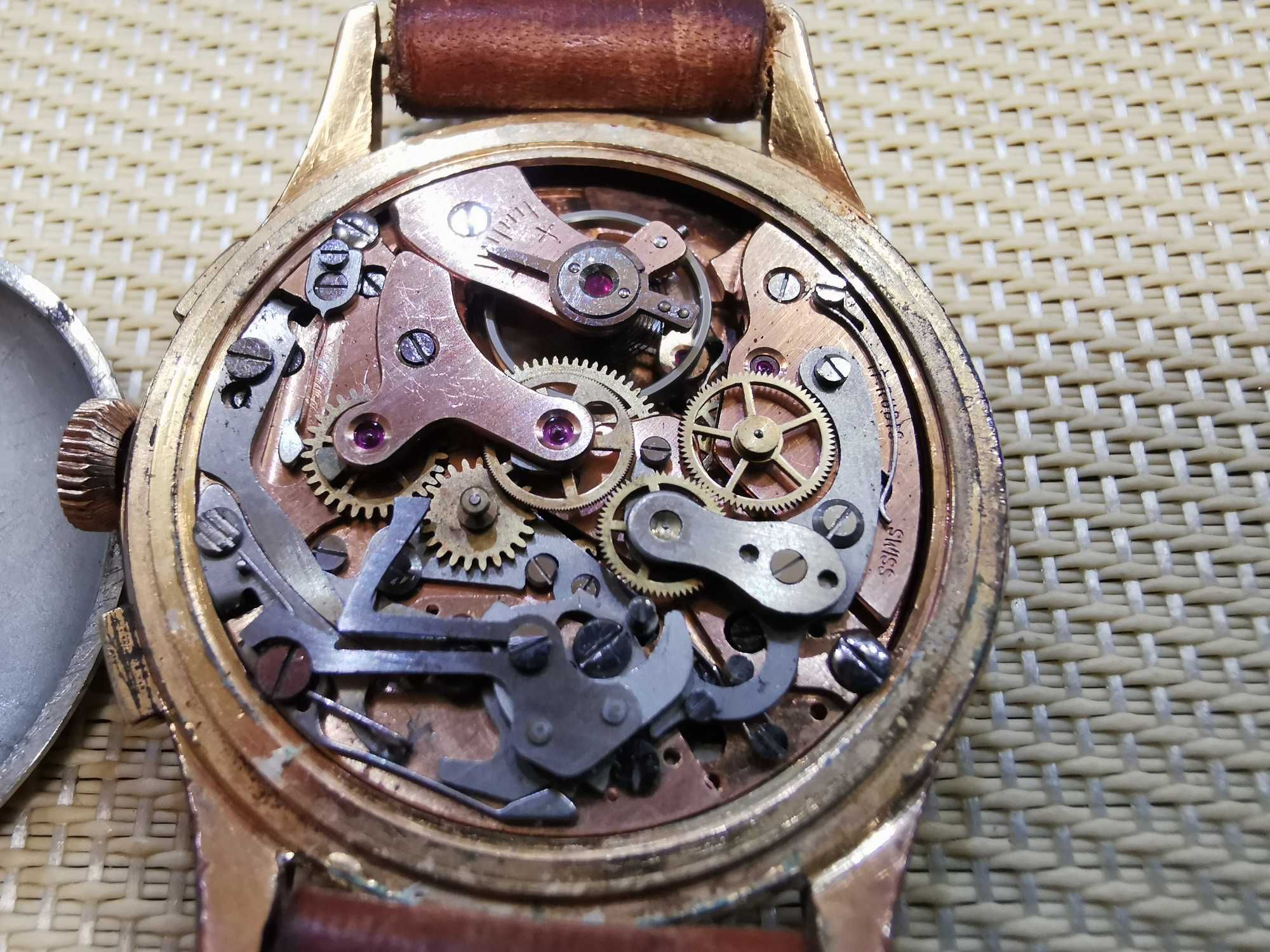 Рядък позлатен Morris ferrotex  Chronographe