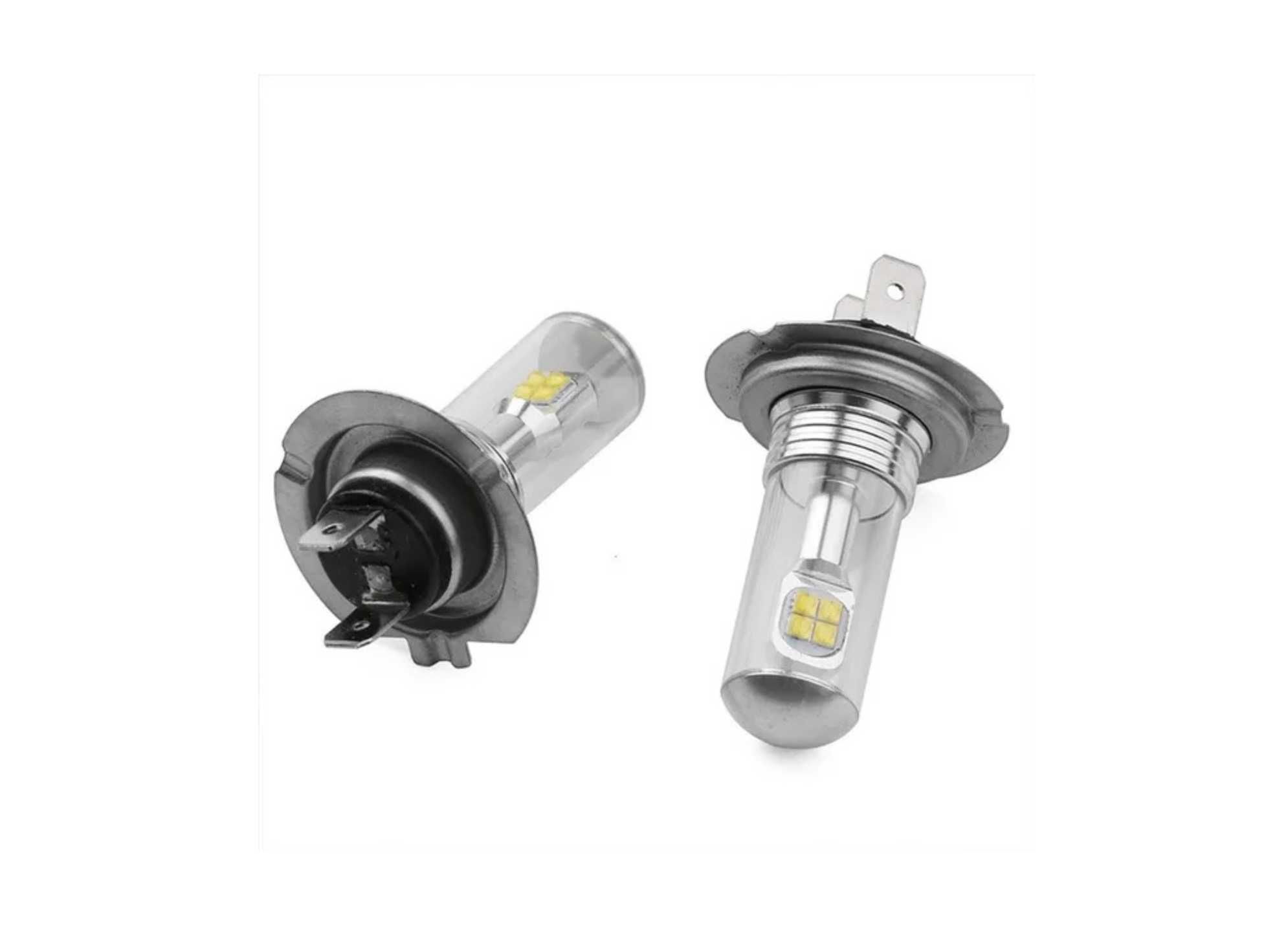 Комплект от 2 броя ЛЕД LED крушки за фарове H7 Х7 12V-24V Бели 6000k