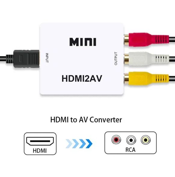 АКТИВЕН преходник HDMI към AV,RCA(чинчове) + Гаранция