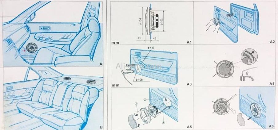 Автомобилни Говорители Тонколони,  Двулентови 4"(10 см)