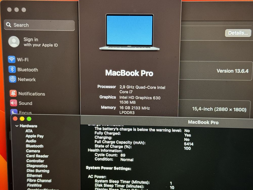MacBook Pro Retina 15.4 16GB Ram/512ssd/ vid dedicata 4GB / 89 cicluri