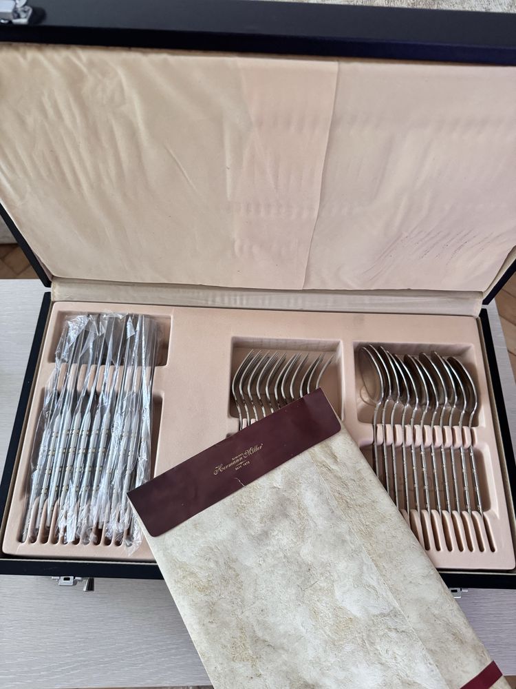 Set 72 Tacamuri Lux Inox Placate cu Aur