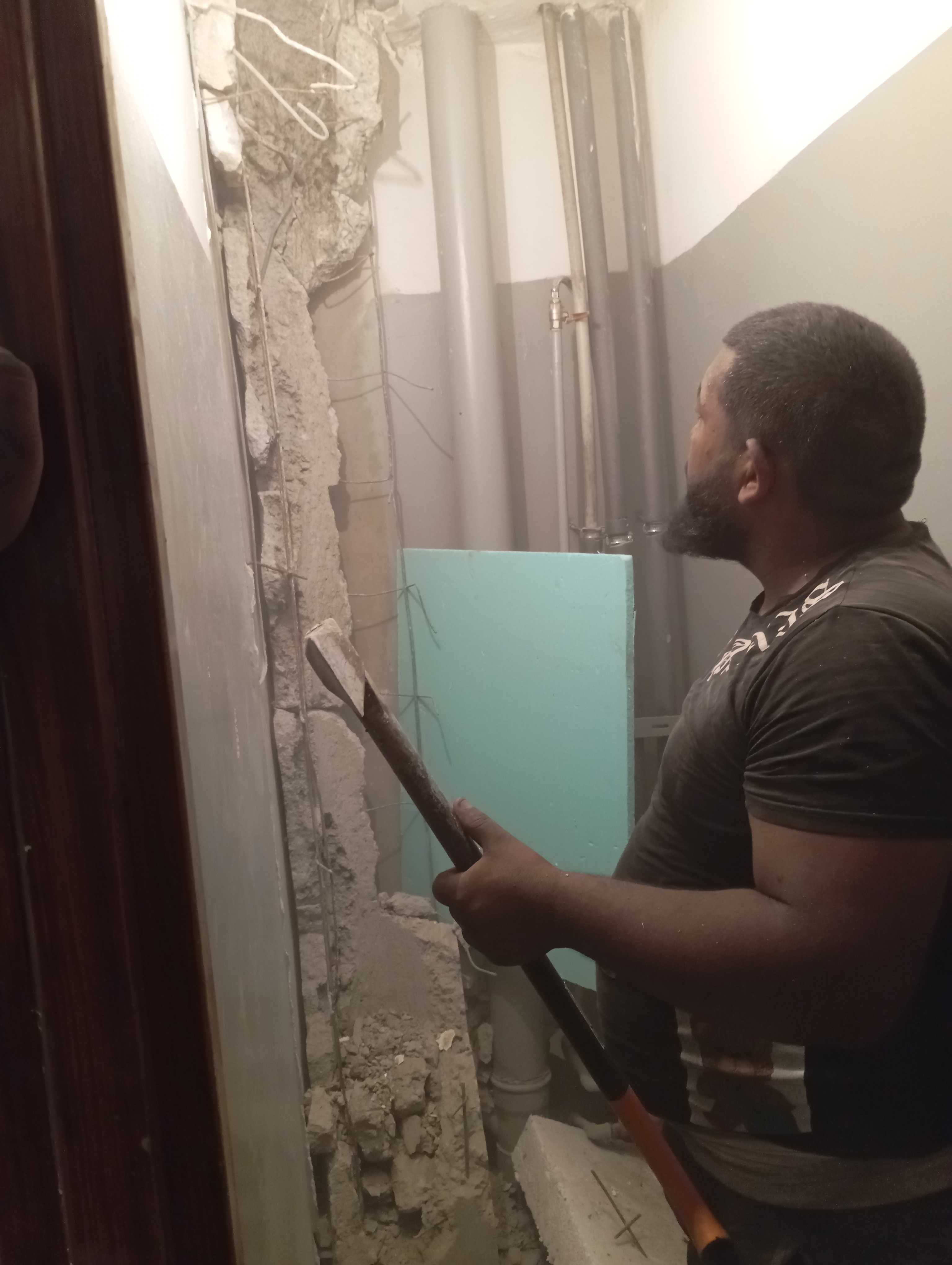 Къртене на баня, комини подпрозорец балкони, замазка, и други