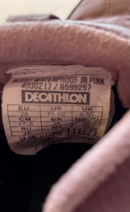Високи детски водоустойчиви обувки DECATHLON, №28, 17.5 см