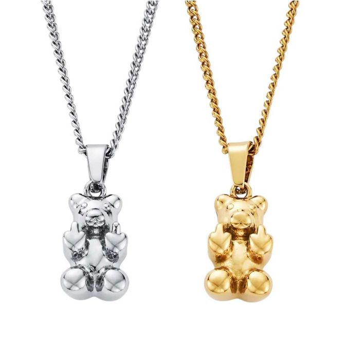 Set coliere „Bear Attitude” – ursuleți aurii & argintii, design rebel