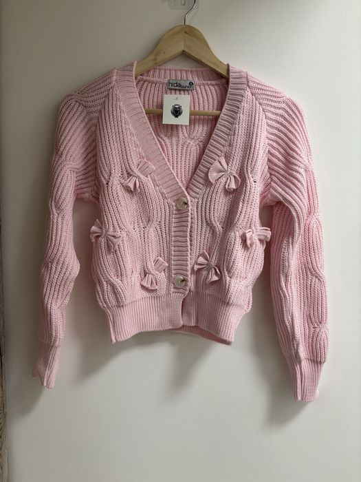 Cardigan roz - cu fundite - marime S/36 - nou, cu eticheta