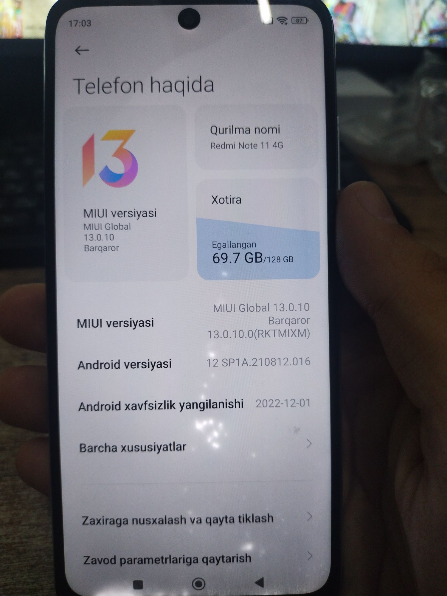 Redmi not 11 4g.