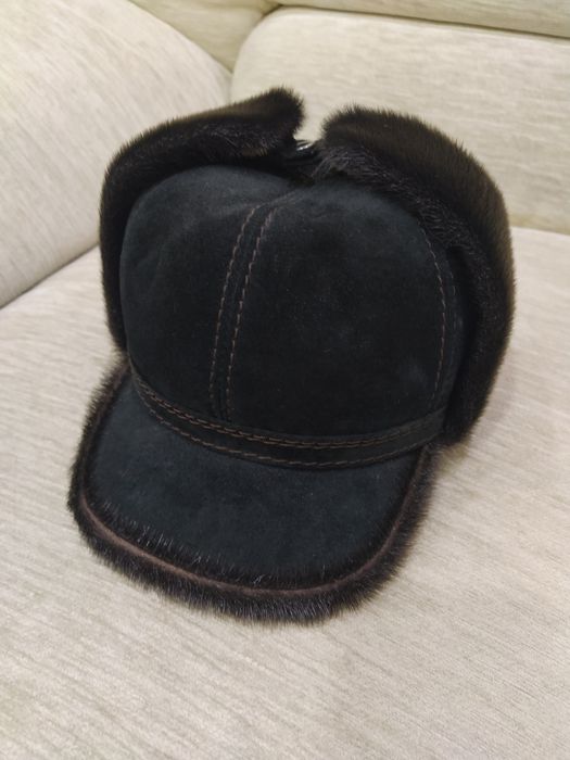 Шапка ушанка норковая