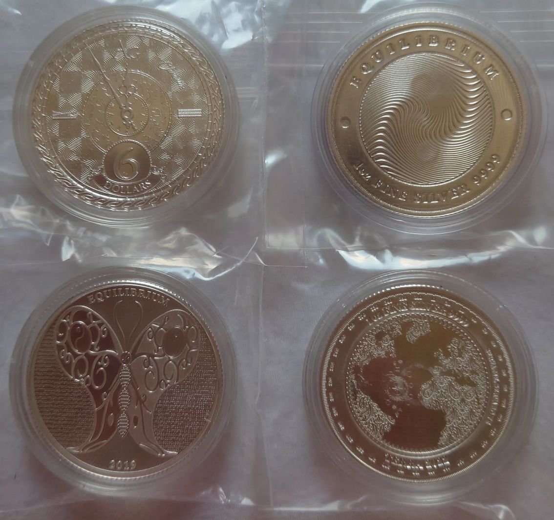 4 Monede argint 999 noi, în capsula, investiție sau cadou!