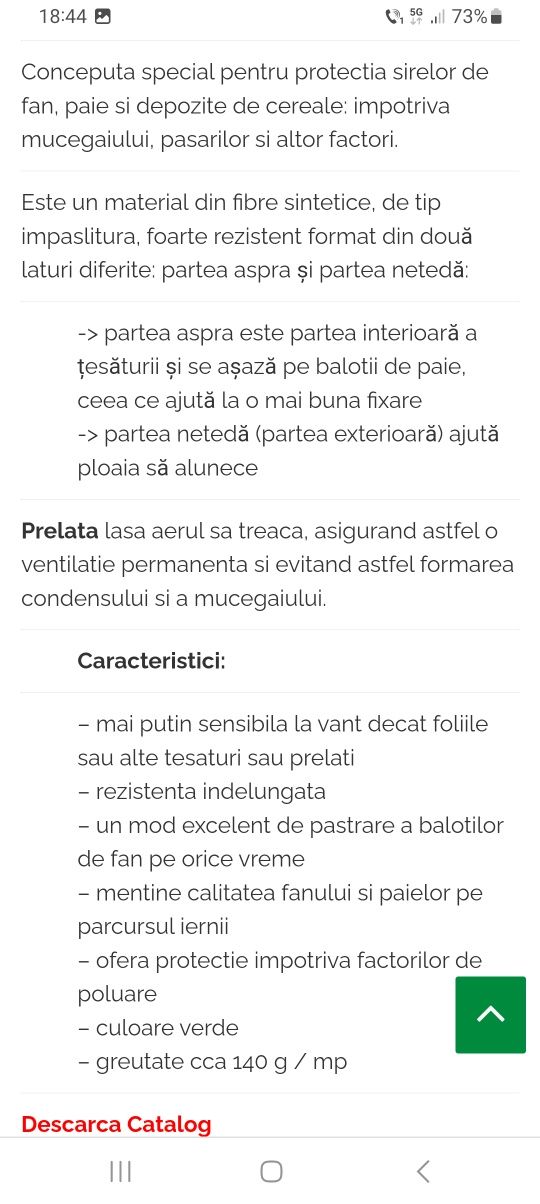 PRELATA Baloti tip Pasla 140gr/ANTImucegai Tratata UV/Rezistenta!