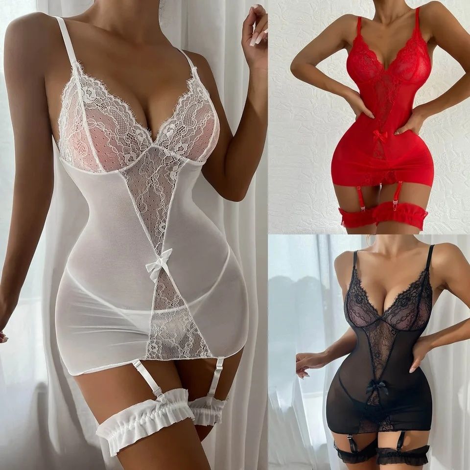 Costum Dantela cu portjartiere, Costum sexy, Ținută sexy, Lenjerie Sex