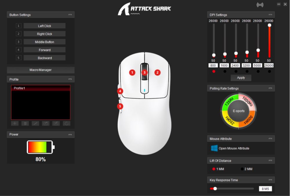 Mouse Gaming Attack Shark X3 – PAW3395, 49g, Wireless/Bluetooth/USB-C