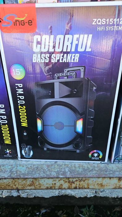 Преносима безжична колона ZQS-15112 (15″) Bluetooth, SD, USB, AUX 3.5