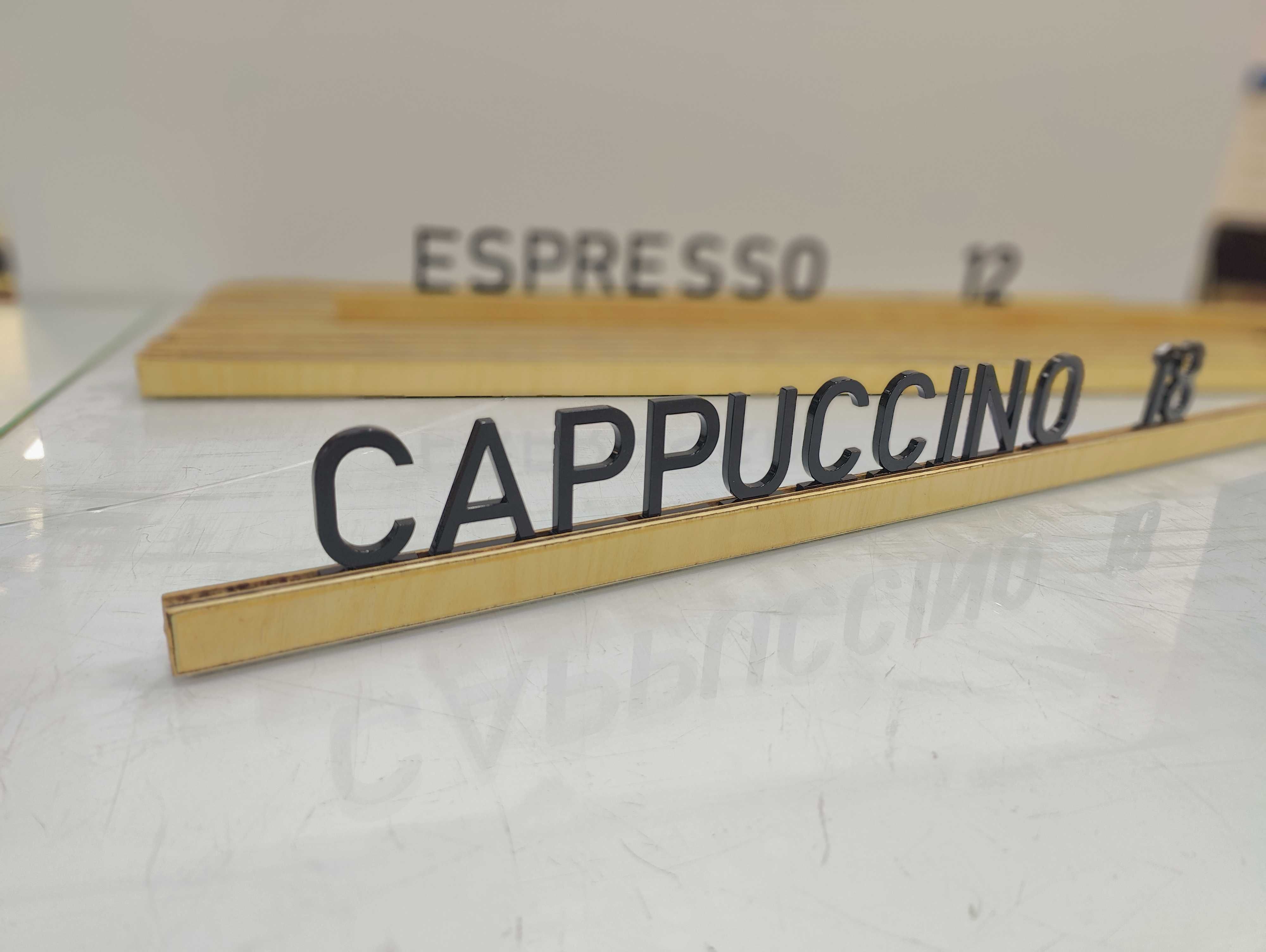 Litere meniu bar la comanda