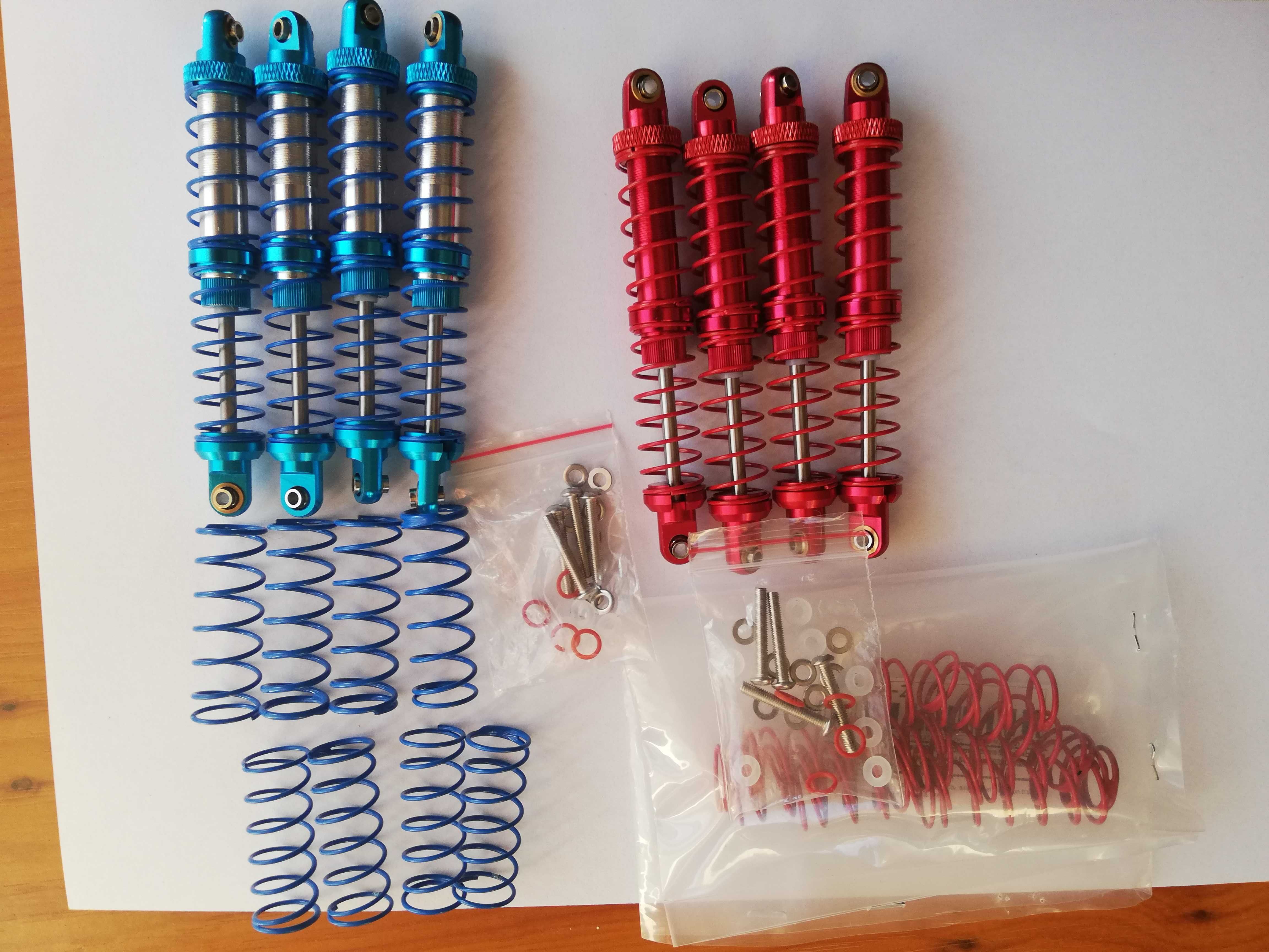 Automodel 4 amortizoare BDX aluminiu 100mm+garnituri, arcuri,accesorii