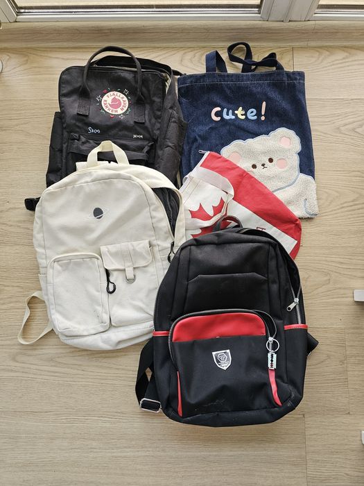 Продам 3 рюкзака, 2 шопера

Все за 5000 тенге.