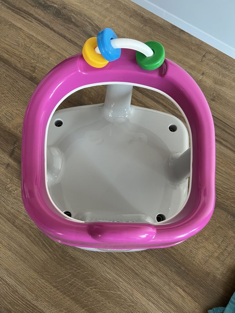 Scaun de baie pentru bebelusi, Imprimeu Panda, 25x30x30 cm, roz