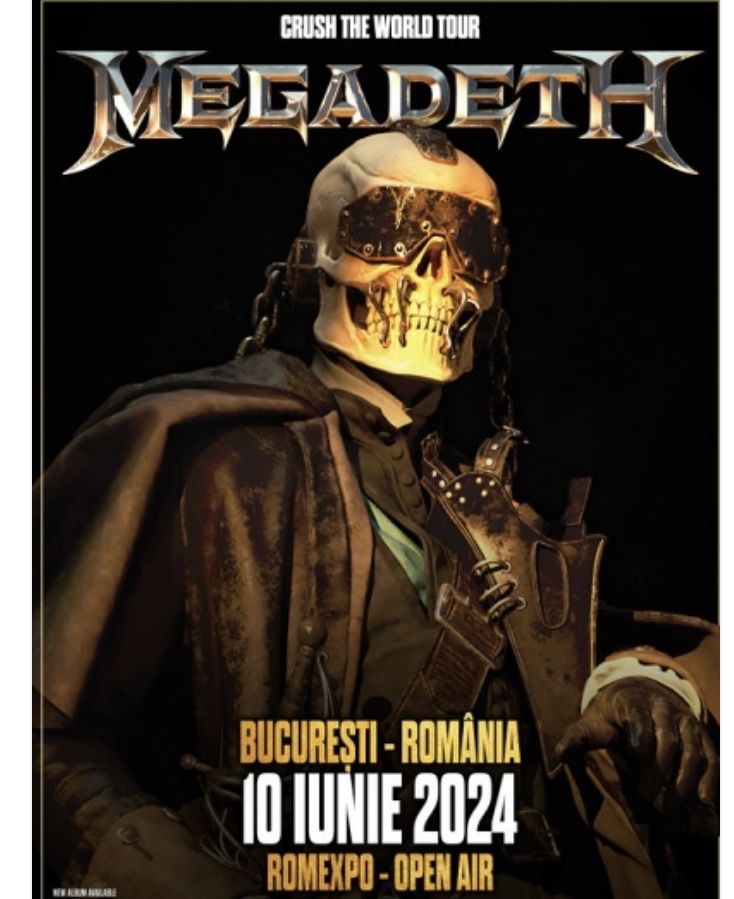 Vând trei bilete la concertul Megadeth, București 10 iunie 2024