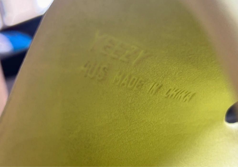 yeezy x adidas slides glow green 37