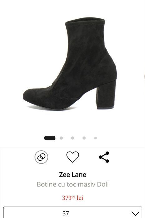 Botine cu toc, mărimea 37