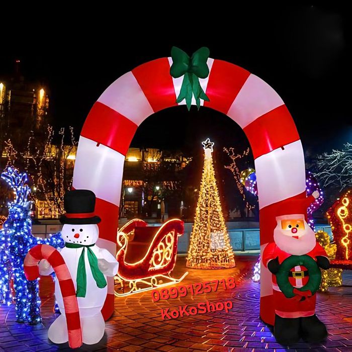 Надуваема коледна арка с LED светлини-250х190 см./коледна украса