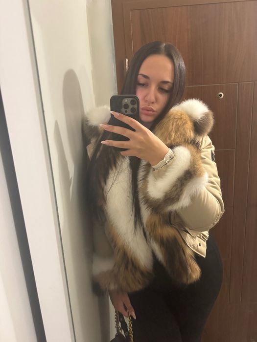 Зимно яке от естествен пух от лисица