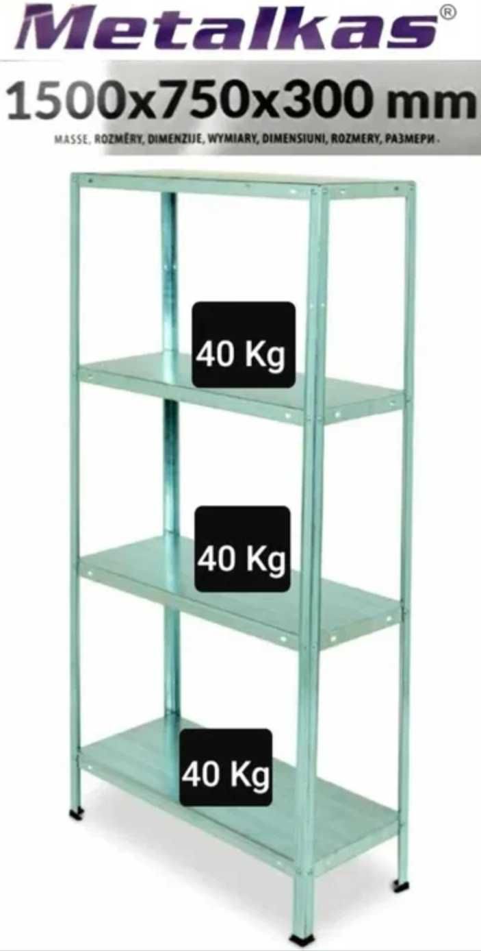 RAFTURI Zincate POLONIA 1500 x 750 x 300 mm cu 4 Polite  NOI - 95 Lei