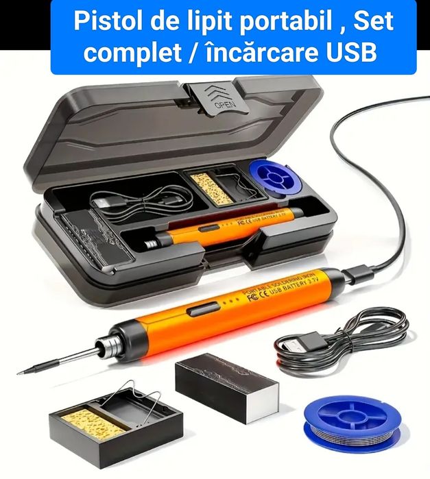 Pistol de lipit portabil , Set complet / încărcare USB