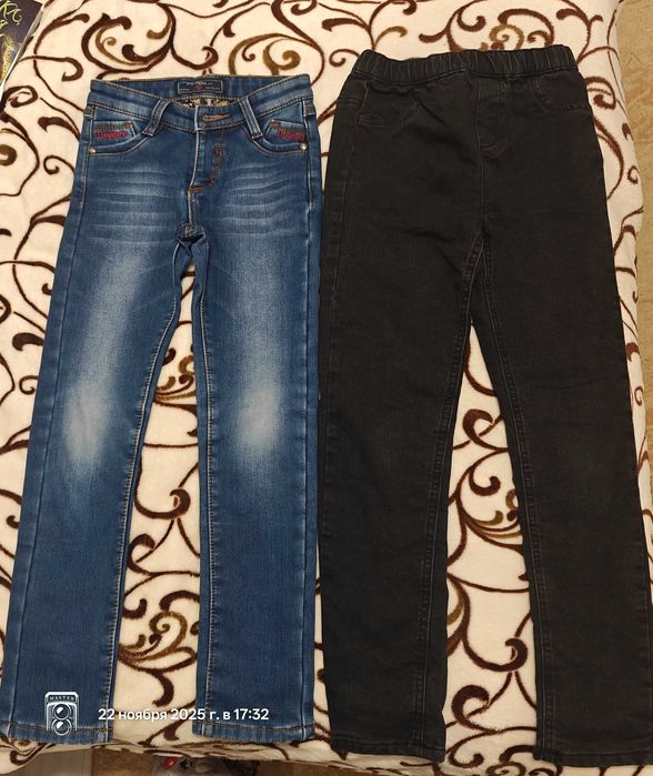 Джинсы детские для девочки с начёсом р-р 140 и 110