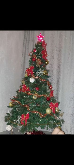 Елка новогодняя комбинированная, пышная с инеем