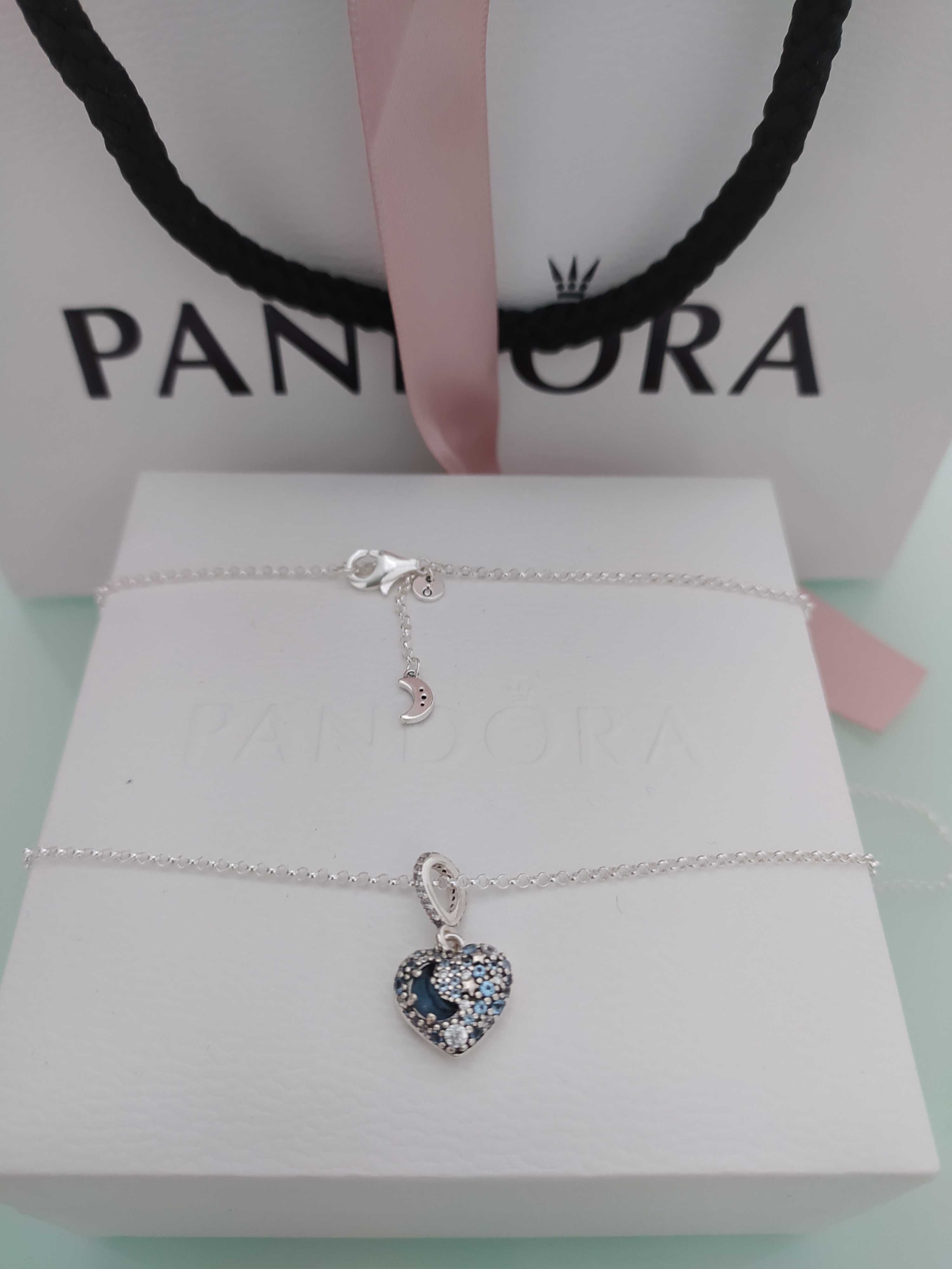 НОВО!Сребърни колиета и обеци PANDORA ALE S925 Пандора+ кутия