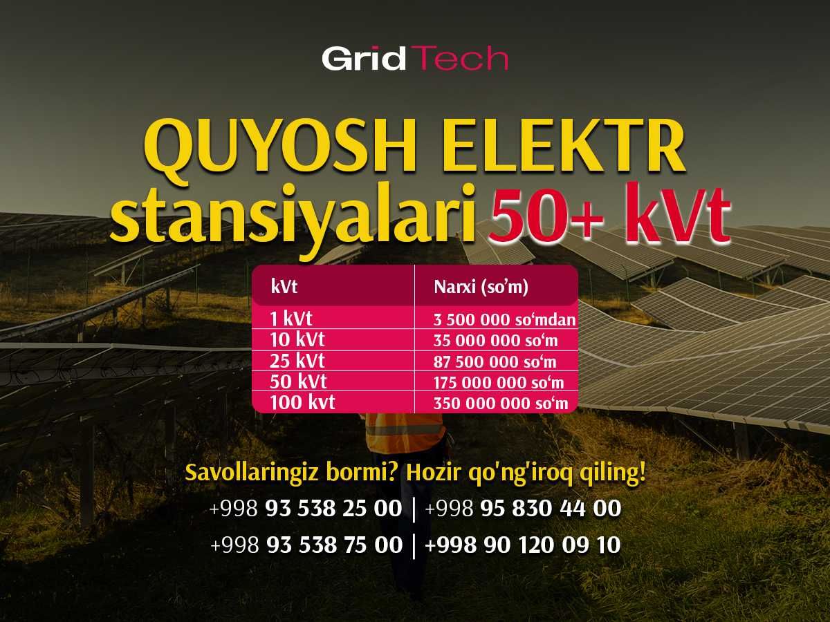 Uy va biznes uchun quyosh elektrostansiyasi