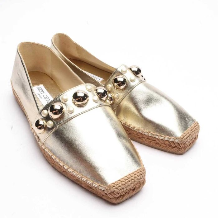 Espadrile aurii Jimmy Choo