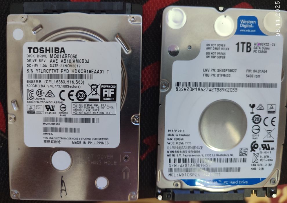 Жёсткие диски 1 т и 500 гб