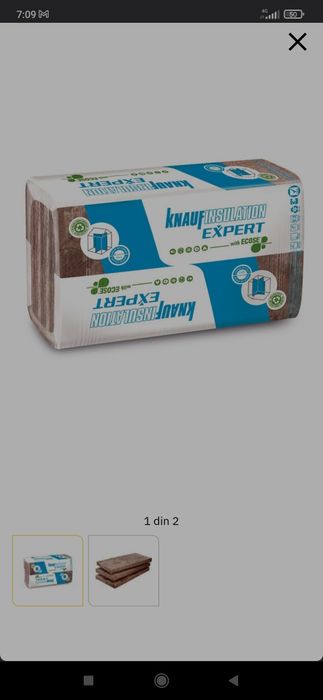 Vata minerala de sticla 120 x 60 x 10 cm Knauf