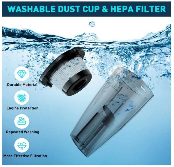 Aspirator portabil de mana fara fir Homekane putere: 9500kpa Hosome