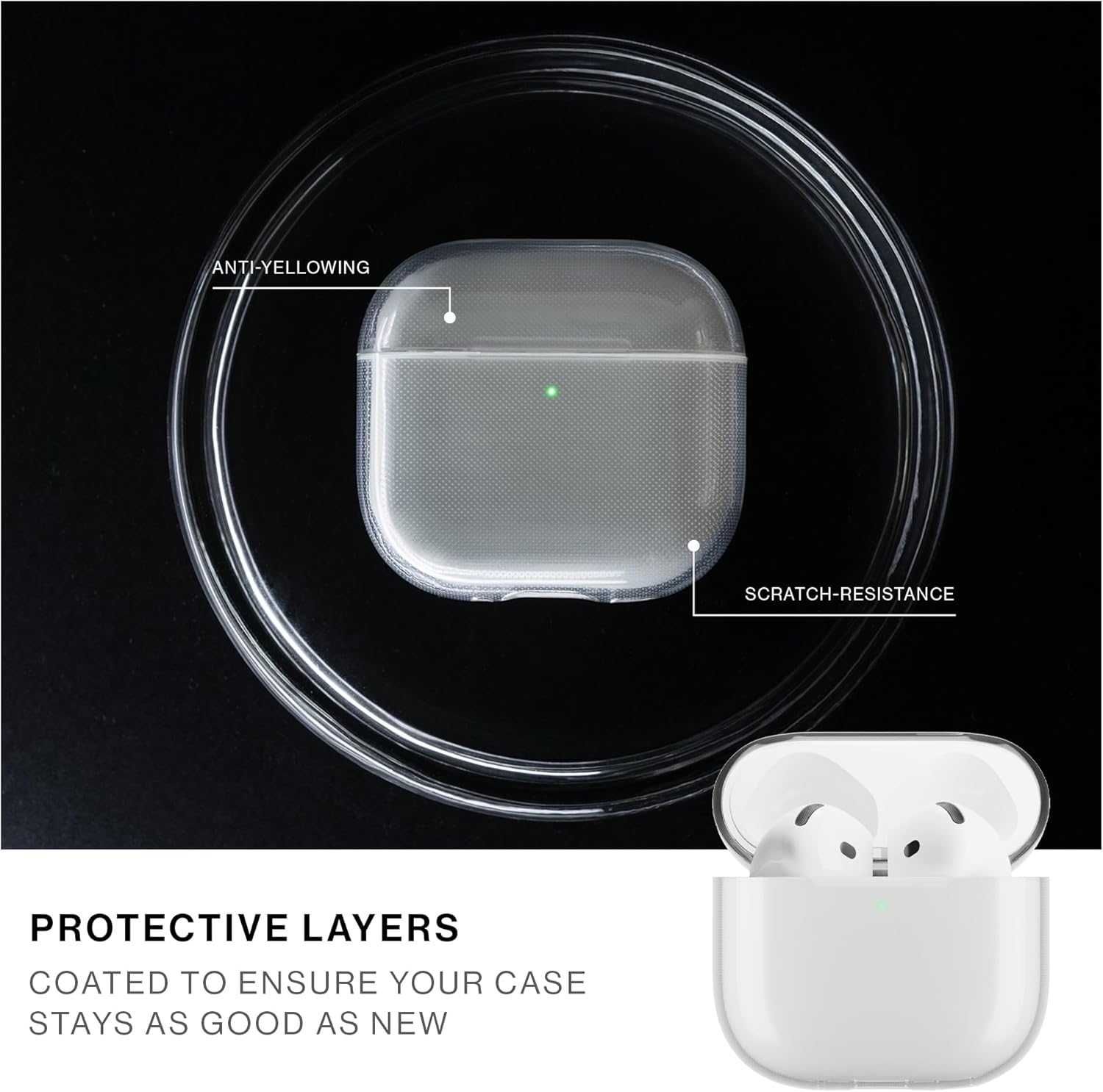 Прозрачен калъф Native Union (Re) за AirPods 4 – безжично зареждане