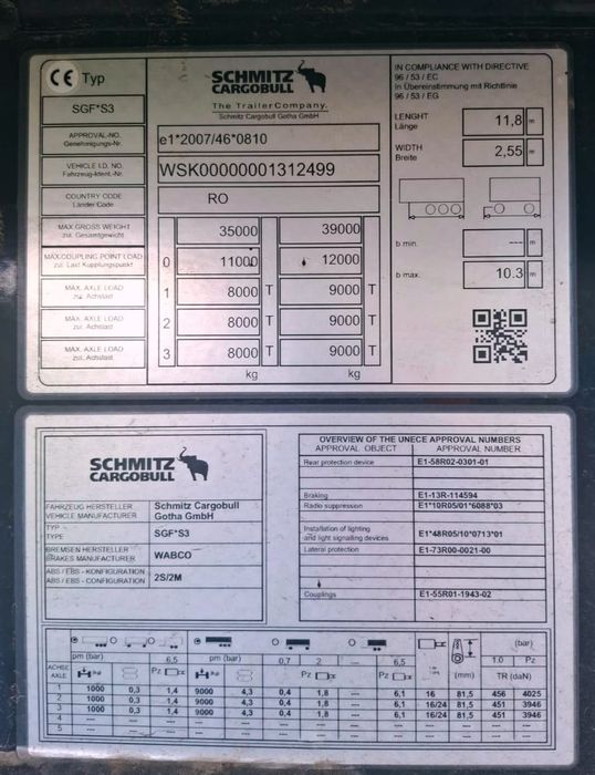 Vând bena cereale schmitz