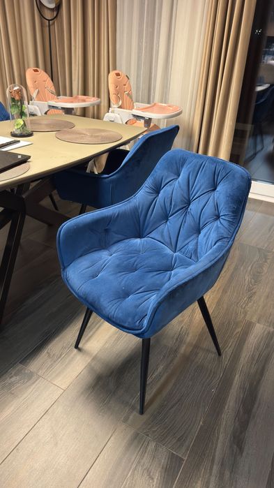 Set 6 scaune Velvet Cherry culiare albastru