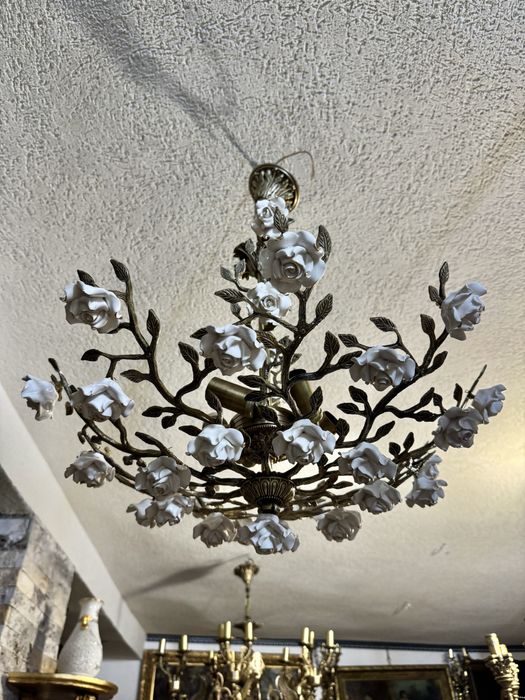 Candelabre bronz/ portelan- hol- terasa- living- dinning