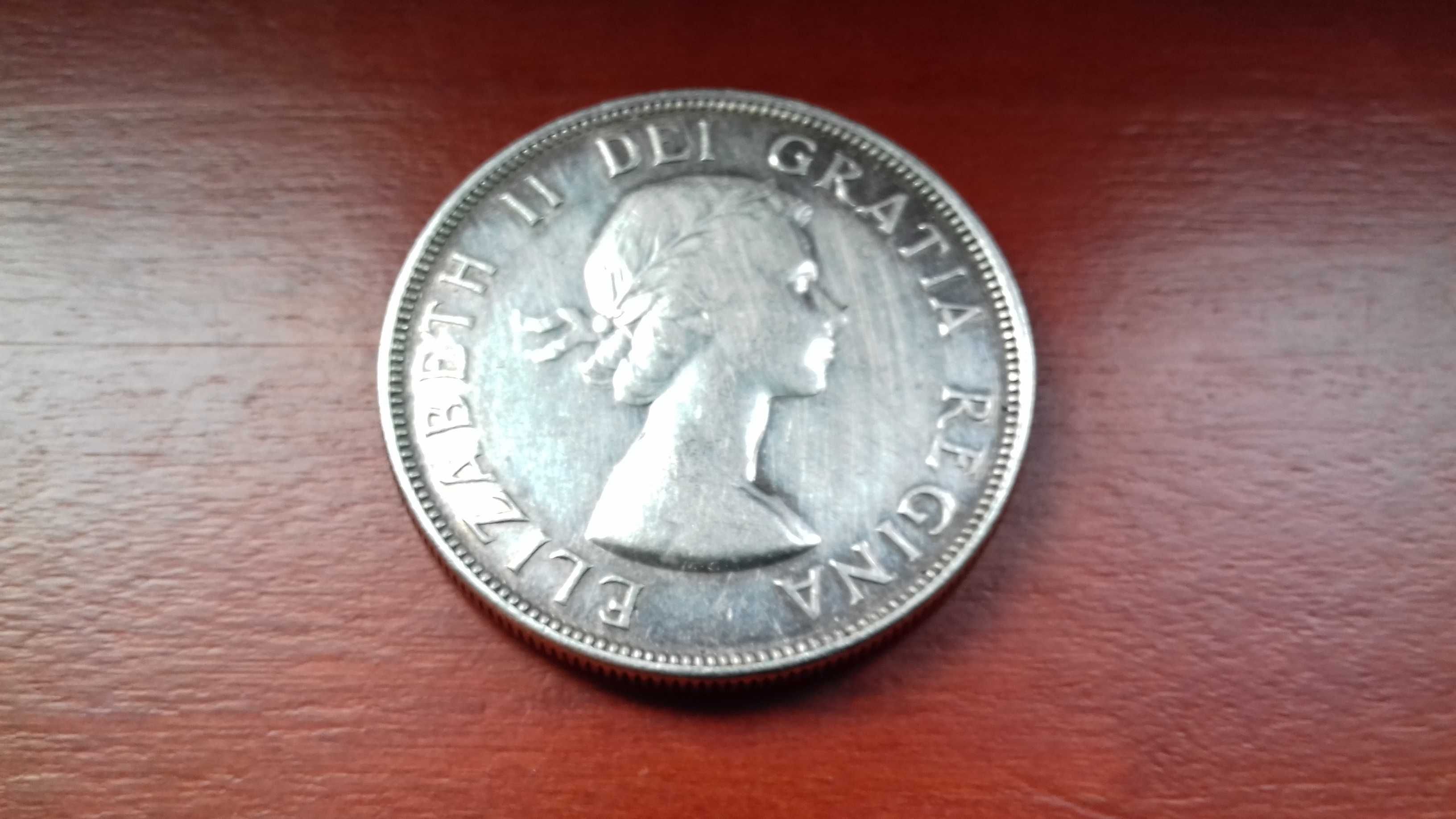 Moneda Coronation Dollar Canada 1953, Argint - 250 Ron
