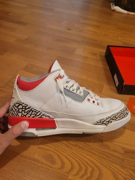 Jordan 3 red&white