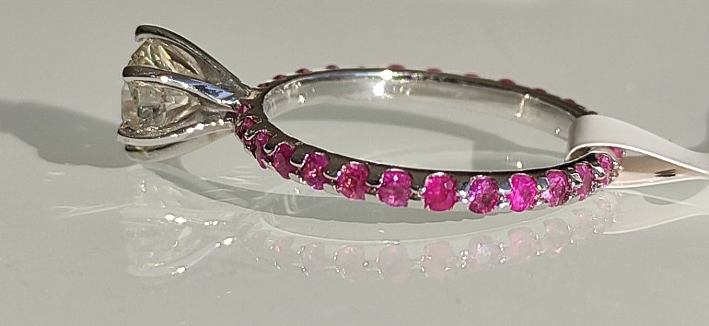 Inel aur 14k cu diamante si safire 1.31ct