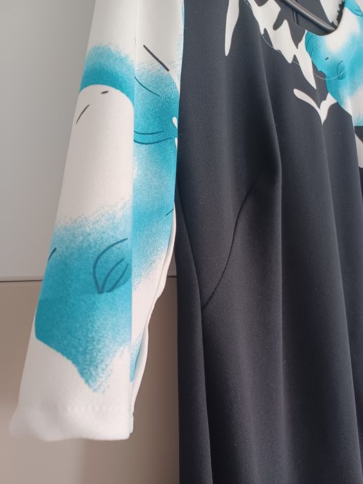 Rochie elegantă negru cu albastru