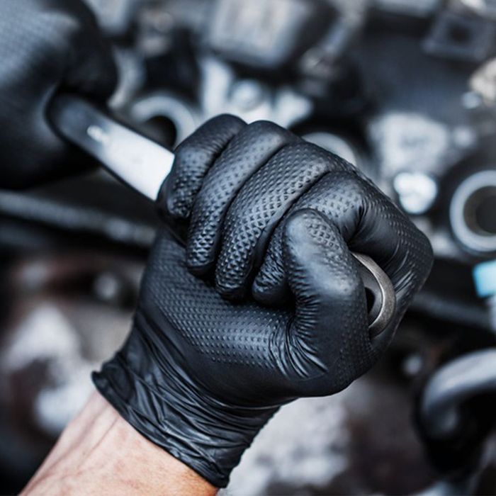 Manusi nitril premium mercator gogrip negru pentru mecanici, marimea m