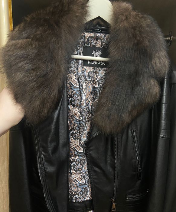 Кожаная куртка с мехом