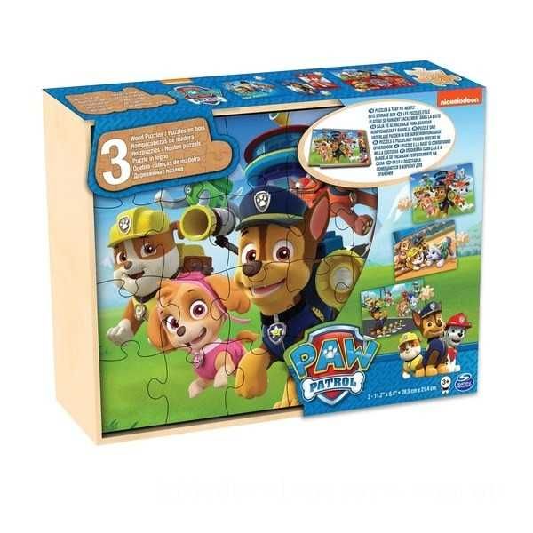 PAW PATROL Nickelodeon дървен пъзел 3 в 1