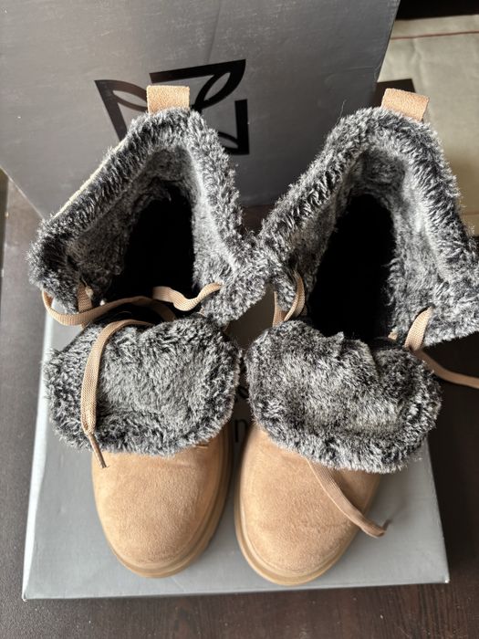 Дамски боти Gianni, бежови, естествен велур