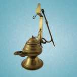 Lampă vintage cu ulei, din alamă – Belgia (anii 1940-1960), colecție